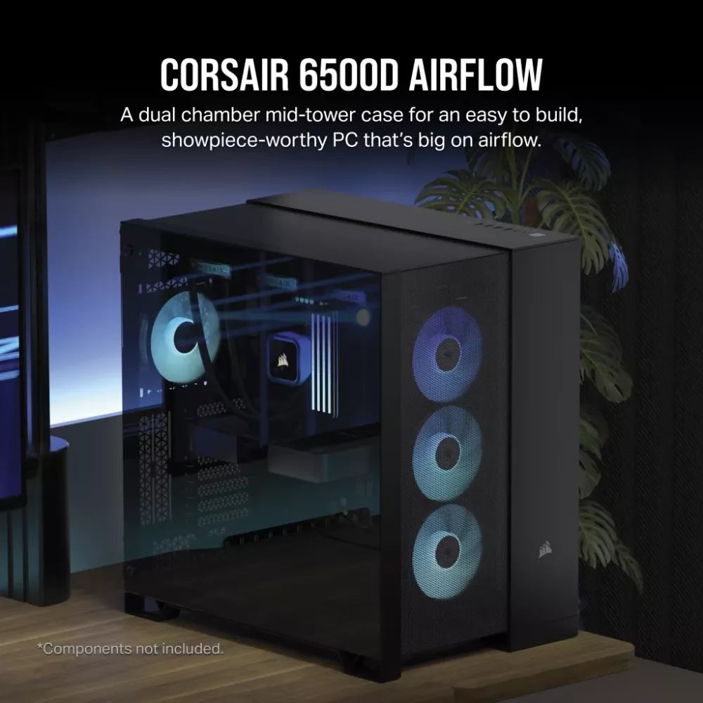 Corsair Dual Chamber PC Case , 6500D AIRFLOW , Black , Mid-Tower , Power supply included No , ATX