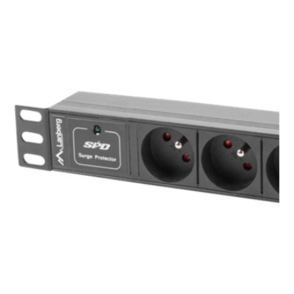 Lanberg Power Distribution Unit (PDU) 10 1U 16A 2m 3x French Outlets , PDU-03E-0200-BK