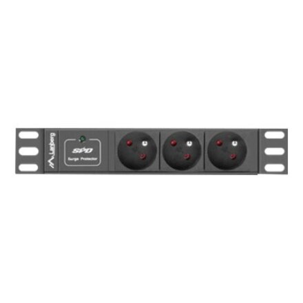 Lanberg Power Distribution Unit (PDU) 10 1U 16A 2m 3x French Outlets , PDU-03E-0200-BK