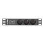 Lanberg Power Distribution Unit (PDU) 10 1U 16A 2m 3x French Outlets , PDU-03E-0200-BK