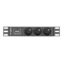Lanberg Power Distribution Unit (PDU) 10 1U 16A 2m 3x French Outlets , PDU-03E-0200-BK