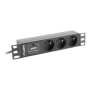 Lanberg Power Distribution Unit (PDU) 10 1U 16A 2m 3x French Outlets , PDU-03E-0200-BK