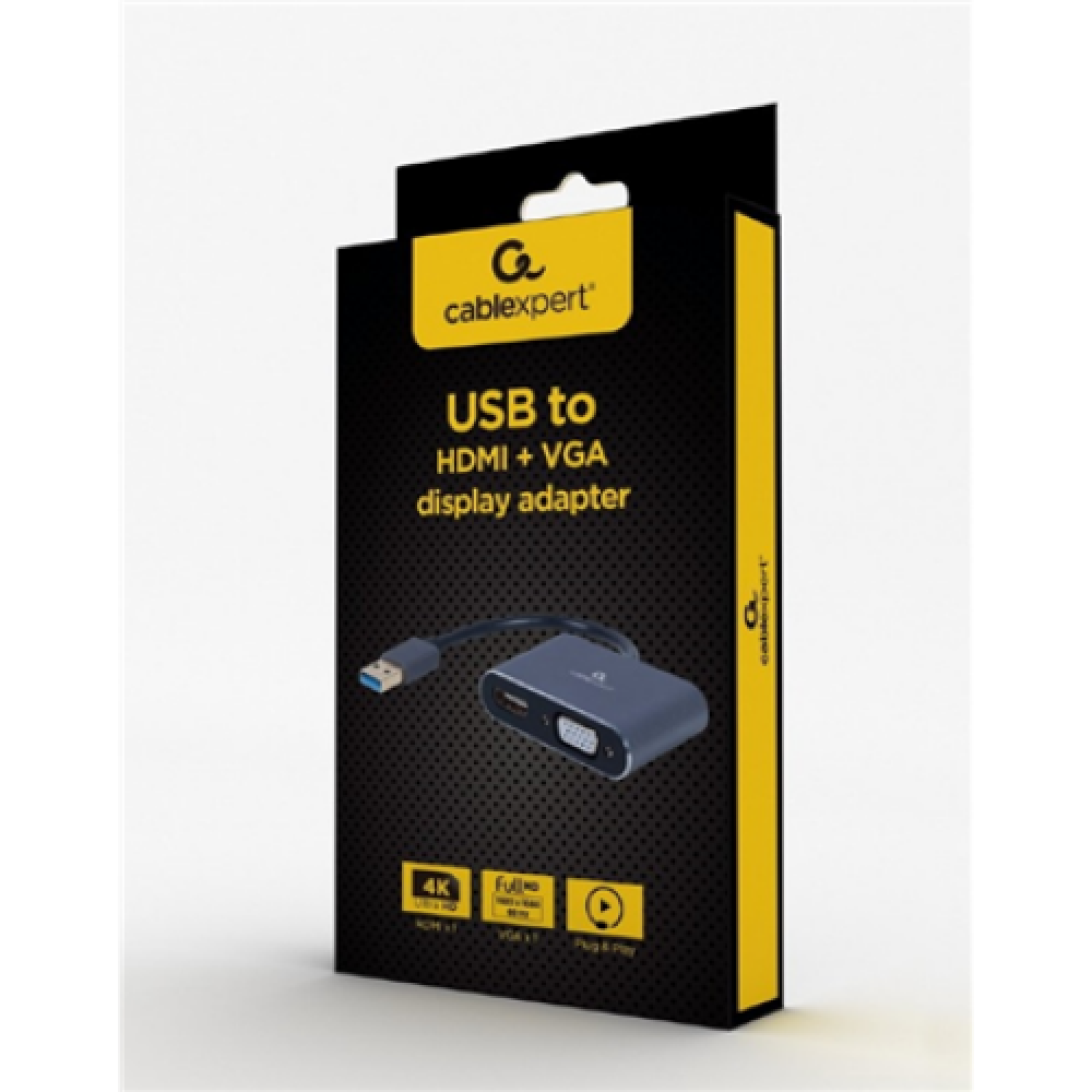 Cablexpert , USB display adapter , A-USB3-HDMIVGA-01 , USB 3.0 Type-A , 0.15 m