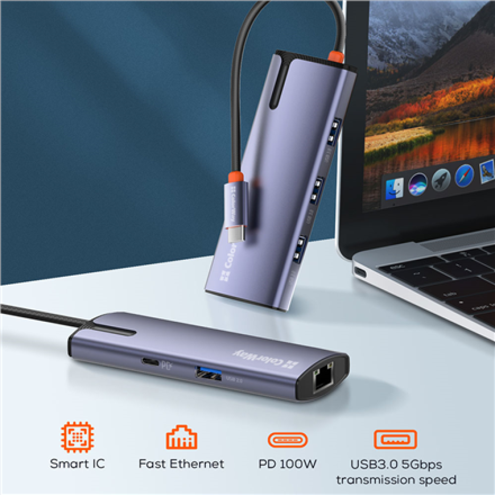 ColorWay 6-in-1 Docking Station , CW-HUB03 , 100 W