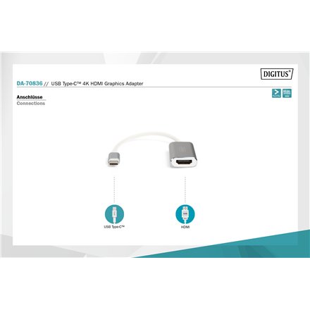 Digitus USB-C 3.2 Gen 1 to HDMI Graphic Adapter , DA-70836