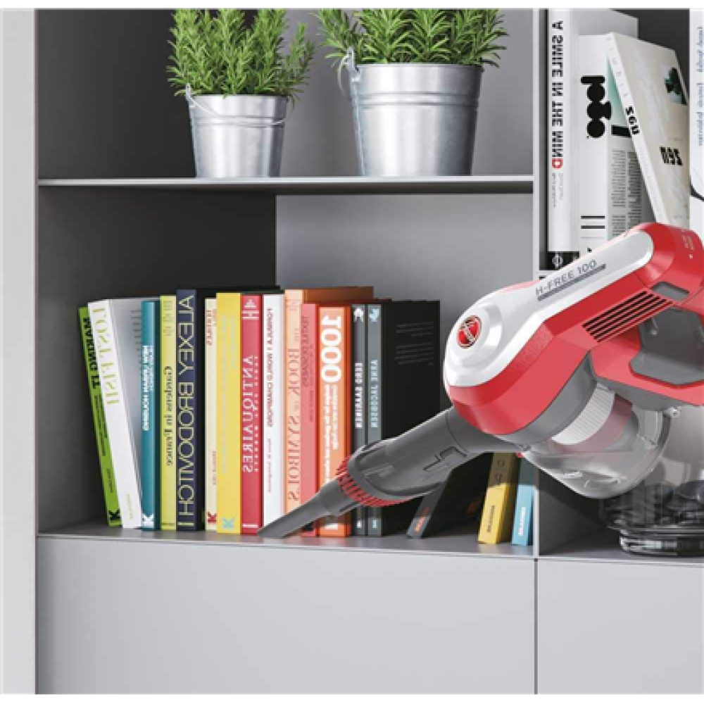 Hoover , Vacuum cleaner , HF122RH 011 , Cordless operating , Handstick and Handheld , 22 V , Operating time (max) 40 min , Silver/Red