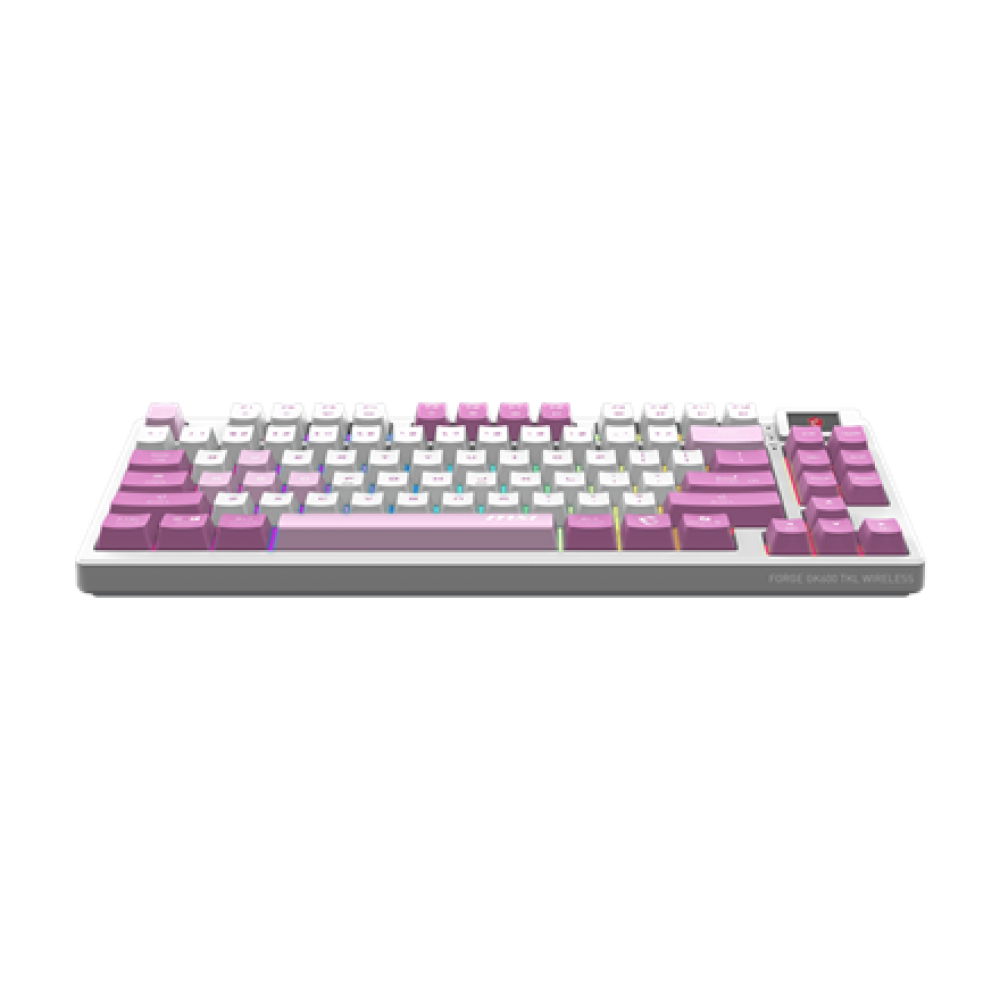 MSI FORGE GK600 TKL WIRELESS VIOLET , Gaming keyboard , Wireless , US , 2.4 GHz Wireless, Bluetooth, USB 2.0 , Mechanical Linear