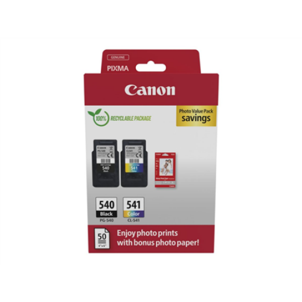 Canon PG-540 XL / CL-541 XL Photo Value Pack GP-501 50 sheets , Ink Cartridge XL , Multipack
