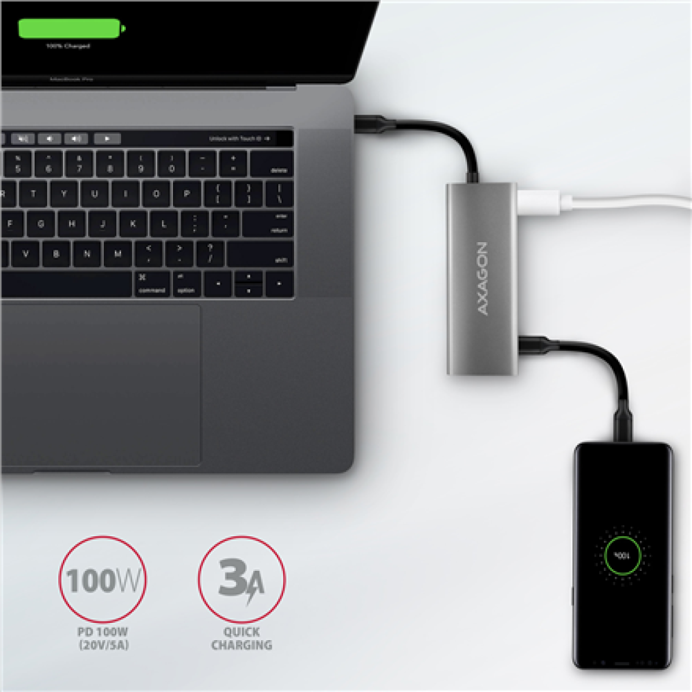 AXAGON , USB-C 10Gbps SPEEDSTER 5in1 hub (rev2.0) , HMC-5G2 , HDMI ports quantity 1