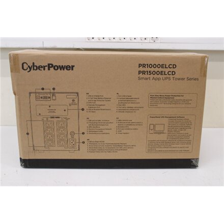 SALE OUT.CyberPower PR1500ELCD Smart App UPS Systems CyberPower Smart App UPS Systems PR1500ELCD 1500 VA 1350 W , CyberPower , Smart App UPS Systems , PR1500ELCD , 1500 VA , 1350 W , DAMAGED PACKAGING