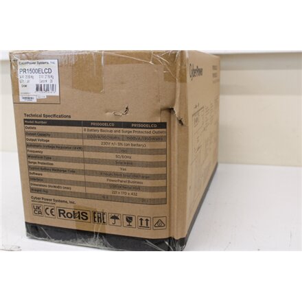SALE OUT.CyberPower PR1500ELCD Smart App UPS Systems CyberPower Smart App UPS Systems PR1500ELCD 1500 VA 1350 W , CyberPower , Smart App UPS Systems , PR1500ELCD , 1500 VA , 1350 W , DAMAGED PACKAGING