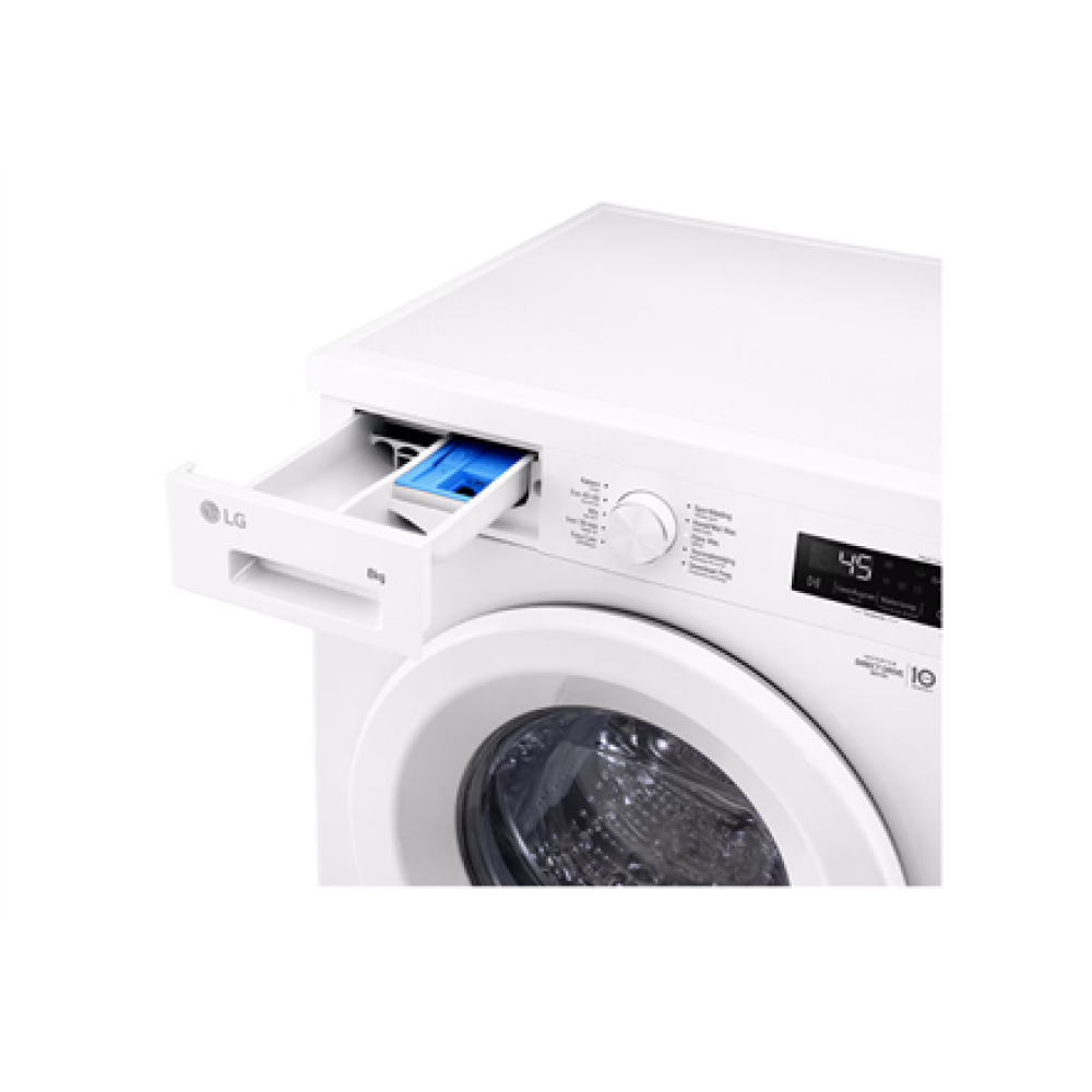 LG Washing Machine , F4X1008NWH , Energy efficiency class A , Front loading , Washing capacity 8 kg , 1400 RPM , Depth 56 cm , Width 60 cm , Display , LCD , Steam function , Direct drive , Wi-Fi , White