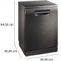 Dishwasher , SMS4EMC06E , Free standing , Width 60 cm , Number of place settings 14 , Number of programs 6 , Energy efficiency class B , Display , AquaStop function , Black inox