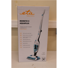 SALE OUT. ETA ETA645390000 Moneto II Aqua Plus Vacuum Cleaner, Handstick, Cordless, Operating time 50 min, White/Blue , ETA Vacuum Cleaner , ETA645390000 Moneto II Aqua Plus , Cordless operating , Handstick 3in1 , Washing function , N/A W , 21.6 V , Opera