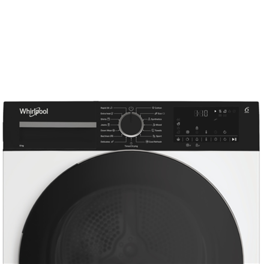 Whirlpool Dryer Machine , WPS D8 WBS EE , Energy efficiency class D , Front loading , 8 kg , Heat pump , Digital , Depth 55 cm , White
