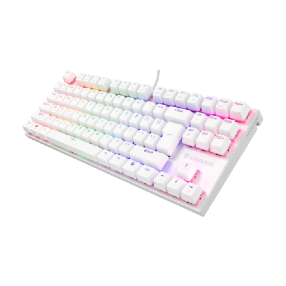 Genesis , THOR 303 , Mechanical Gaming Keyboard , Wired , US , Outemu Peach Silent , White