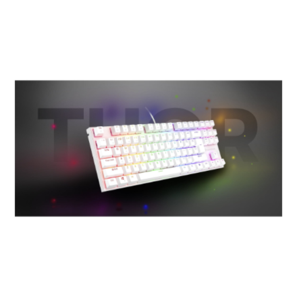 Genesis , THOR 303 , Mechanical Gaming Keyboard , Wired , US , Outemu Peach Silent , White