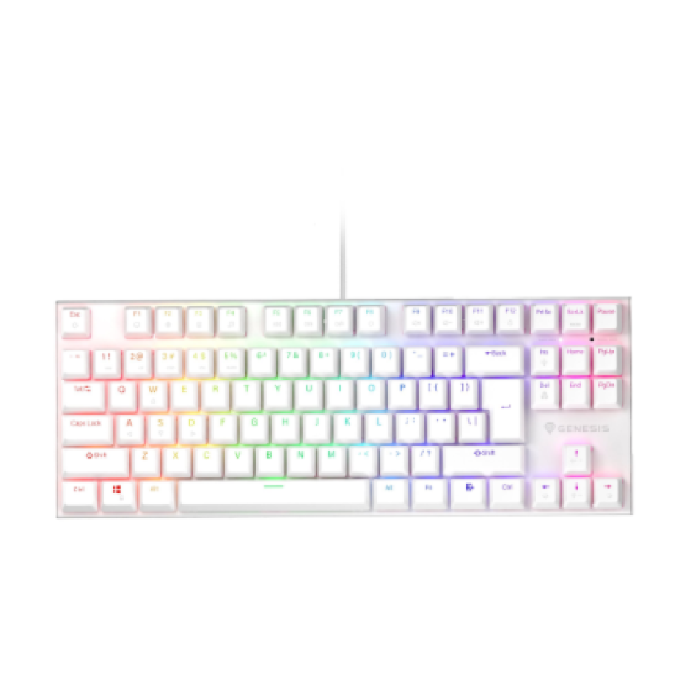 Genesis , THOR 303 , Mechanical Gaming Keyboard , Wired , US , Outemu Peach Silent , White