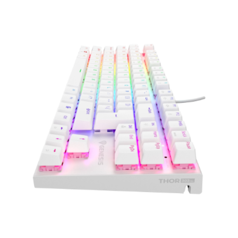 Genesis , THOR 303 , Mechanical Gaming Keyboard , Wired , US , Outemu Peach Silent , White