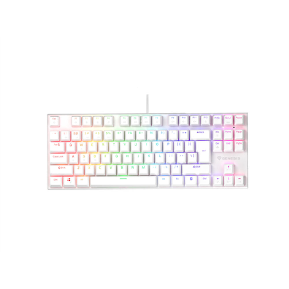 Genesis , THOR 303 , Mechanical Gaming Keyboard , Wired , US , White , USB-A , Outemu Peach Silent