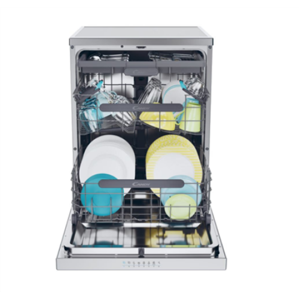 Dishwasher , CF 4C6F1X , Free standing , Width 59.7 cm , Number of place settings 14 , Number of programs 8 , Energy efficiency class C , Display , Stainless steel
