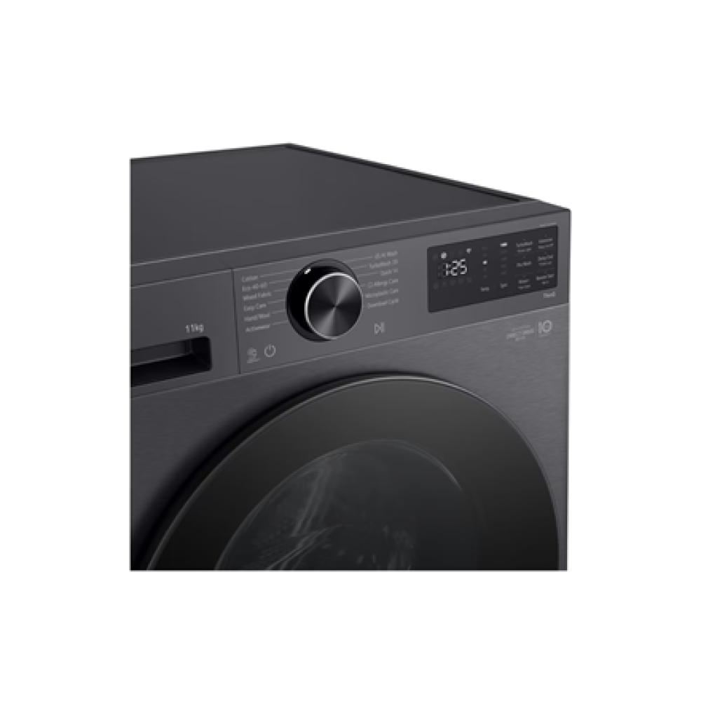 LG Washing machine , F4X5011TBB , Energy efficiency class A , Front loading , Washing capacity 11 kg , 1400 RPM , Depth 57 cm , Width 60 cm , Display , LED , Steam function , Direct drive , Wi-Fi , Matte Black