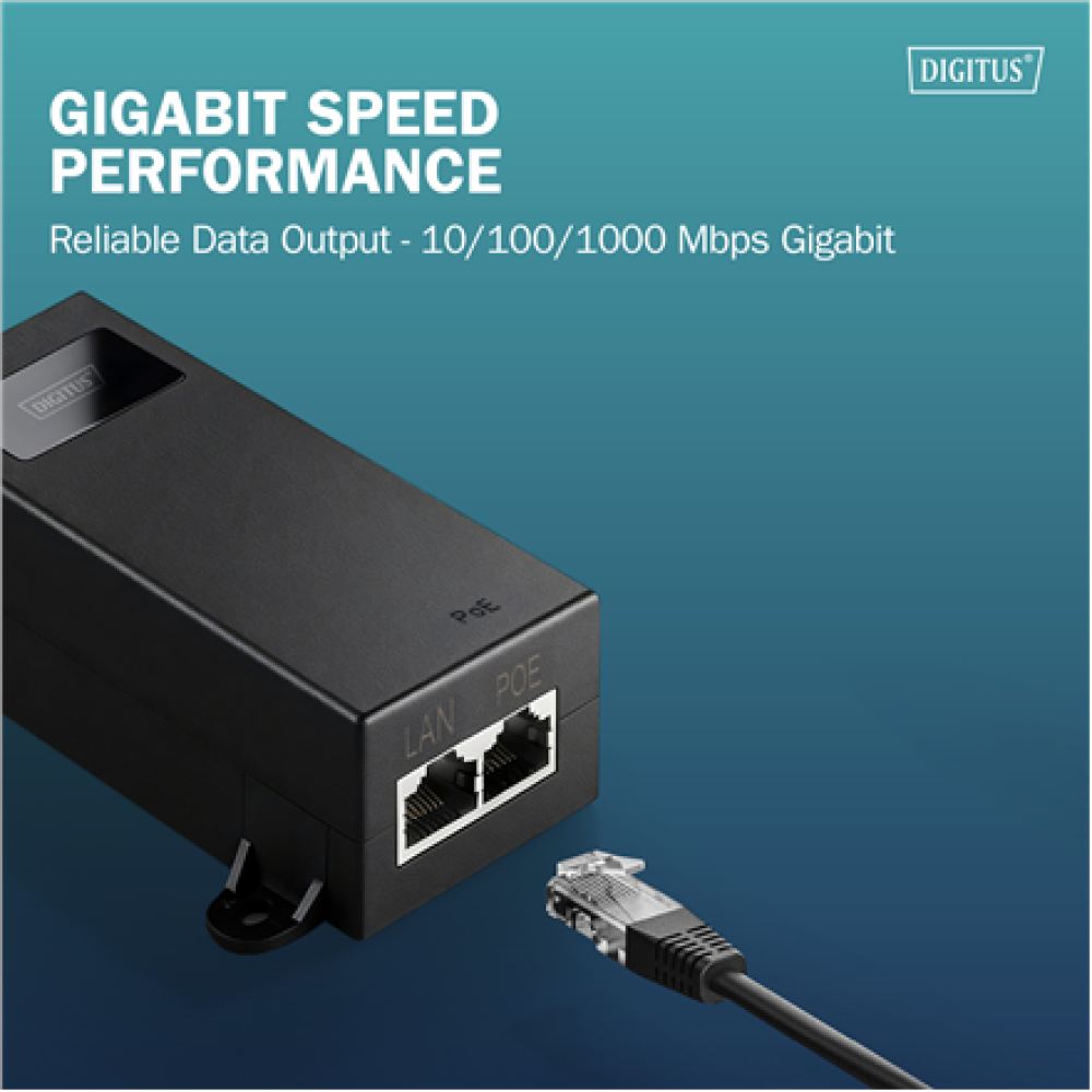Digitus Gigabit Ethernet PoE++ injector, 802.3bt , DN-95104-1