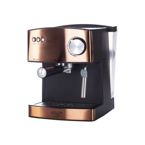 Adler , Espresso coffee machine , AD 4404cr , Pump pressure 15 bar , Built-in milk frother , Semi-automatic , 850 W , Cooper/ black