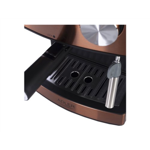 Adler , Espresso coffee machine , AD 4404cr , Pump pressure 15 bar , Built-in milk frother , Semi-automatic , 850 W , Cooper/ black