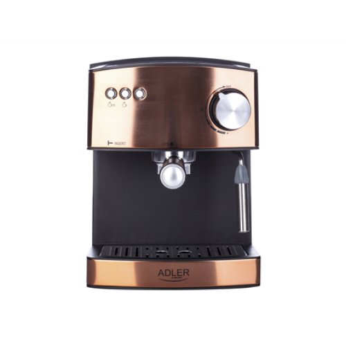 Adler , Espresso coffee machine , AD 4404cr , Pump pressure 15 bar , Built-in milk frother , Semi-automatic , 850 W , Cooper/ black