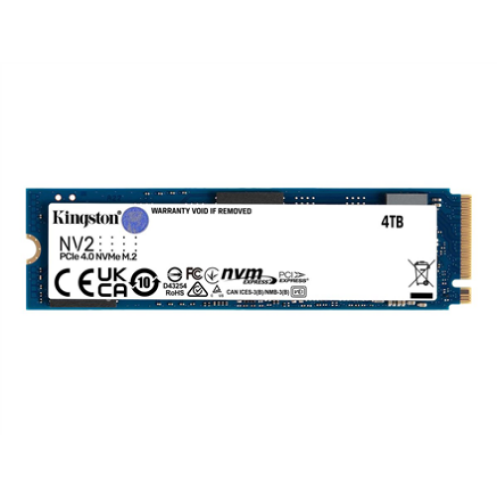 Kingston , SSD , NV2 , 4000 GB , SSD form factor M.2 2280 , Solid-state drive interface PCIe 4.0 x4 NVMe , Read speed 3500 MB/s , Write speed 2800 MB/s