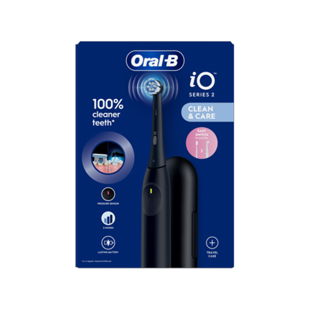Oral-B Electric Toothbrush , iO2i , Rechargeable , For adults , Number of brush heads included 1 , Number of teeth brushing modes 3 , Night Black