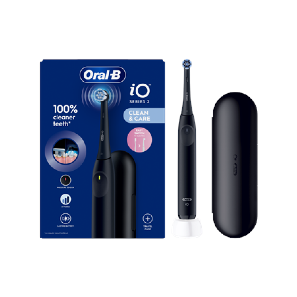 Oral-B Electric Toothbrush , iO2i , Rechargeable , For adults , Number of brush heads included 1 , Number of teeth brushing modes 3 , Night Black