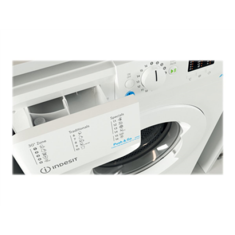 INDESIT , BWSA 61051 W EU N , Washing machine , Energy efficiency class F , Front loading , Washing capacity 6 kg , 1000 RPM , Depth 42.5 cm , Width 59.5 cm , Display , LED Plus , White