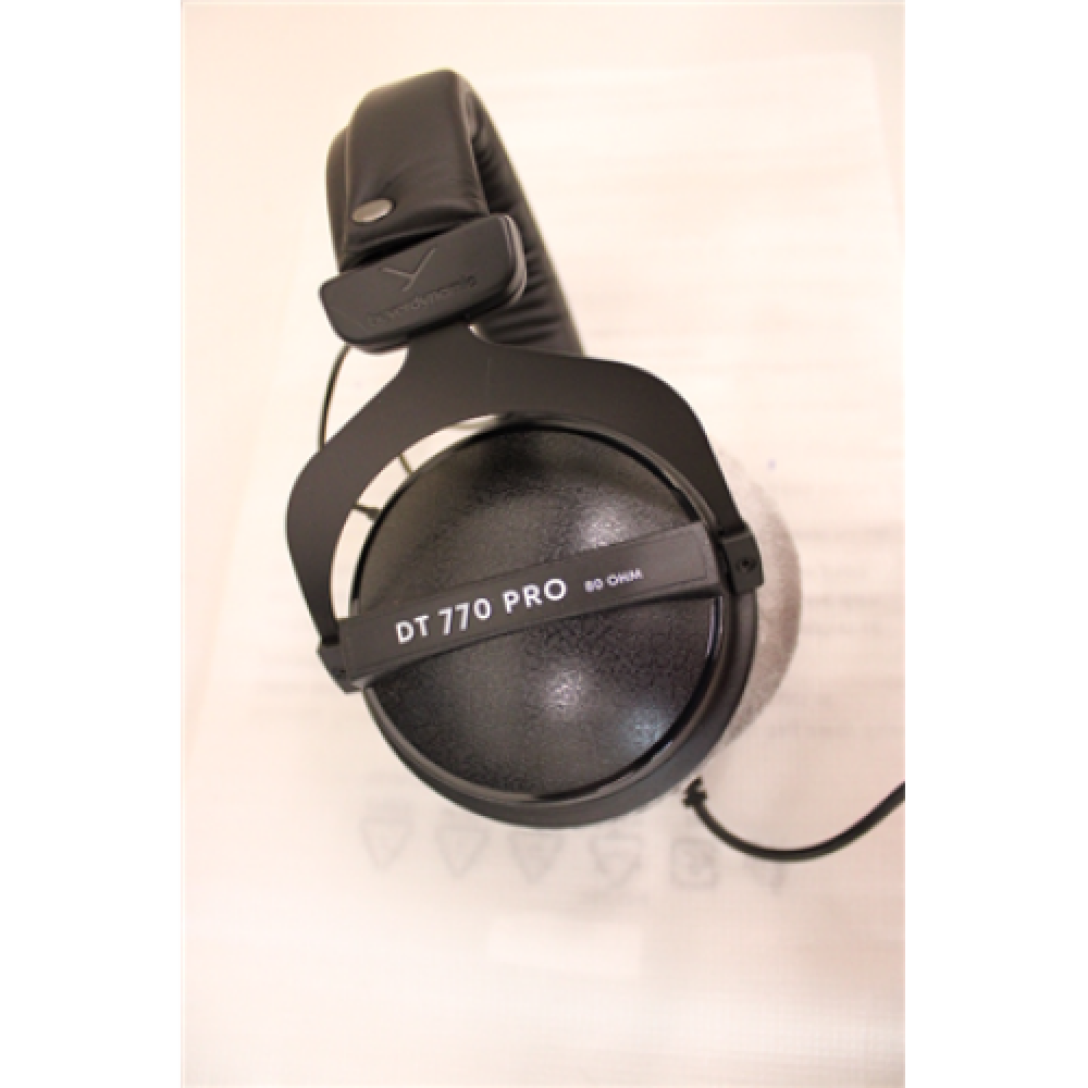 SALE OUT. Beyerdynamic DT 770 PRO 80 ohms Studio headphones, black - 474746 , Beyerdynamic , Reference headphones , DT 770 PRO , Wired , On-Ear , DAMAGED PACKAGING, SCRATCHED ON TOP , Black