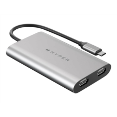 Hyper , HyperDrive Universal USB-C To Dual HDMI Adapter with 100W PD Power Pass-Thru , USB-C to HDMI , Adapter
