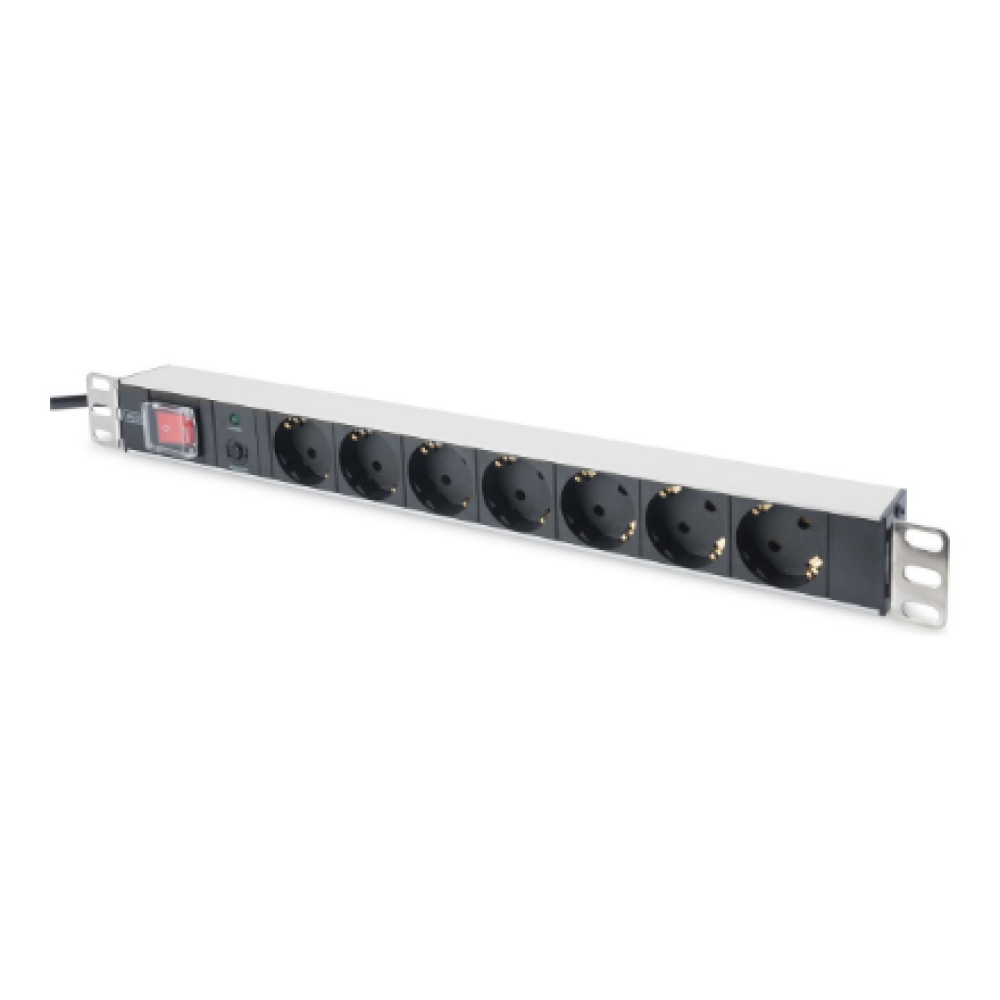 Digitus Aluminum outlet strip with overload protection , DN-95403 , Sockets quantity 7