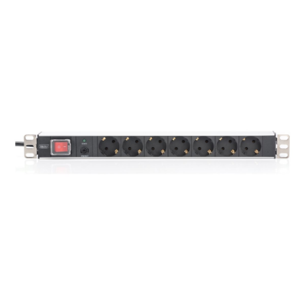Digitus Aluminum outlet strip with overload protection , DN-95403 , Sockets quantity 7