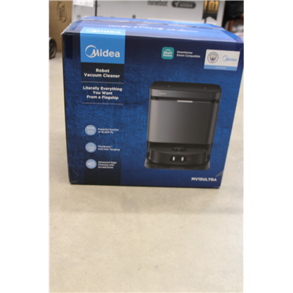 SALE OUT. Midea V15 Robot Vacuum Cleaner , Midea Robot Vacuum Cleaner , V15 , Wet&Dry , 5200 mAh , Dust capacity 3 L , 16200 Pa , Black , USED, DIRTY, SCRATCHED
