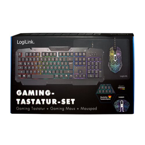 Logilink , Gaming-Set, keyboard, mouse and mouspad , ID0185 , Keyboard, Mouse and Pad Set , Wired , Mouse included , DE