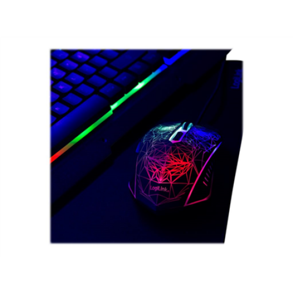 Logilink , Gaming-Set, keyboard, mouse and mouspad , ID0185 , Metal , Keyboard, Mouse and Pad Set , Wired , Mouse included , DE , Numeric keypad