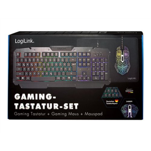 Logilink , Gaming-Set, keyboard, mouse and mouspad , ID0185 , Keyboard, Mouse and Pad Set , Wired , Mouse included , DE
