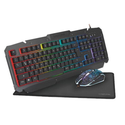 Logilink , Gaming-Set, keyboard, mouse and mouspad , ID0185 , Keyboard, Mouse and Pad Set , Wired , Mouse included , DE