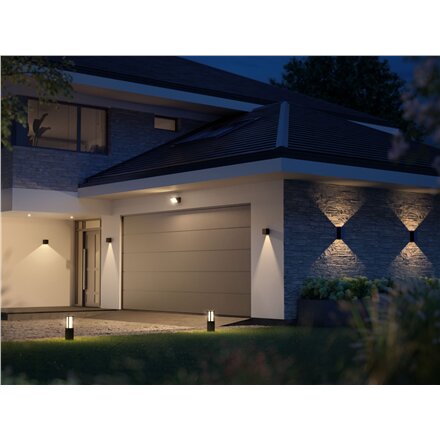 Philips Hue WCA Resonate Outdoor Downward Wall Lantern, Black , 8 W , 2000-6500 Hue White Colour Ambiance