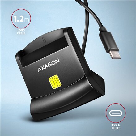 AXAGON USB-C Smart card StandReader , CRE-SM4NC