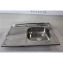 SALE OUT. Sink TREDI, top-mounted, stainless steel, with siphon set, right, 80 x 60 cm , Sourcing DENTED, SCRATCHED, MISSING SEAL RUBBER