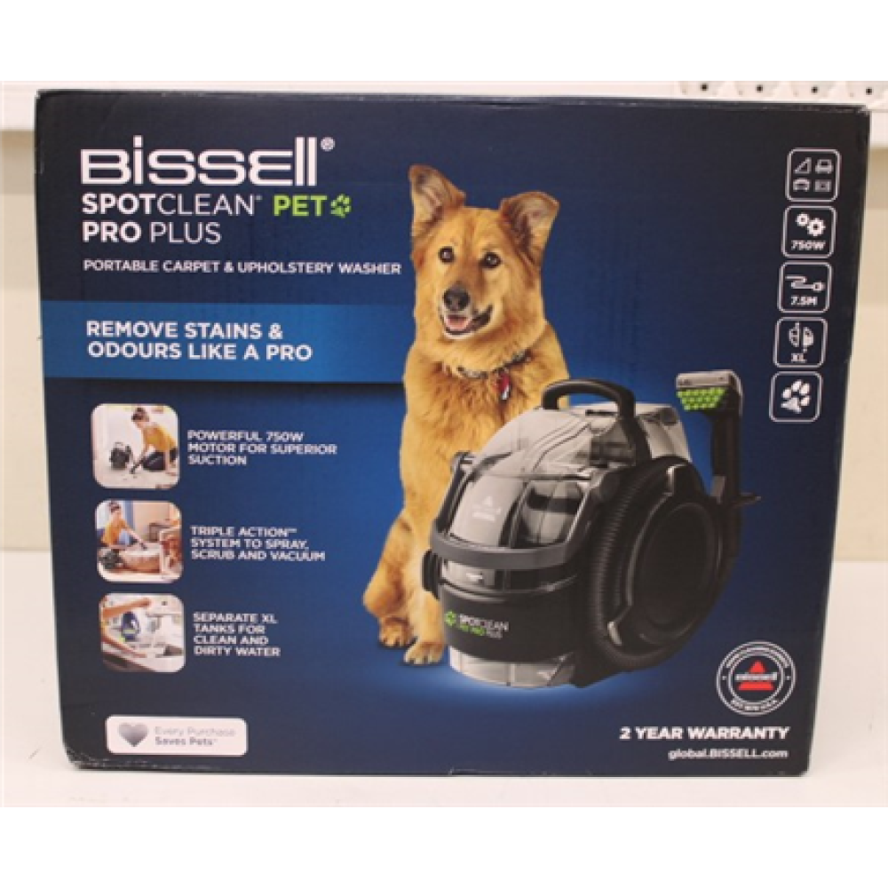 SALE OUT. Bissell SpotClean Pet Pro Plus Cleaner , Bissell , SpotClean Pet Pro Plus Cleaner , 37252 , Corded operating , Handheld , 750 W , - V , Black/Titanium , Warranty 24 month(s) , DAMAGED PACKAGING