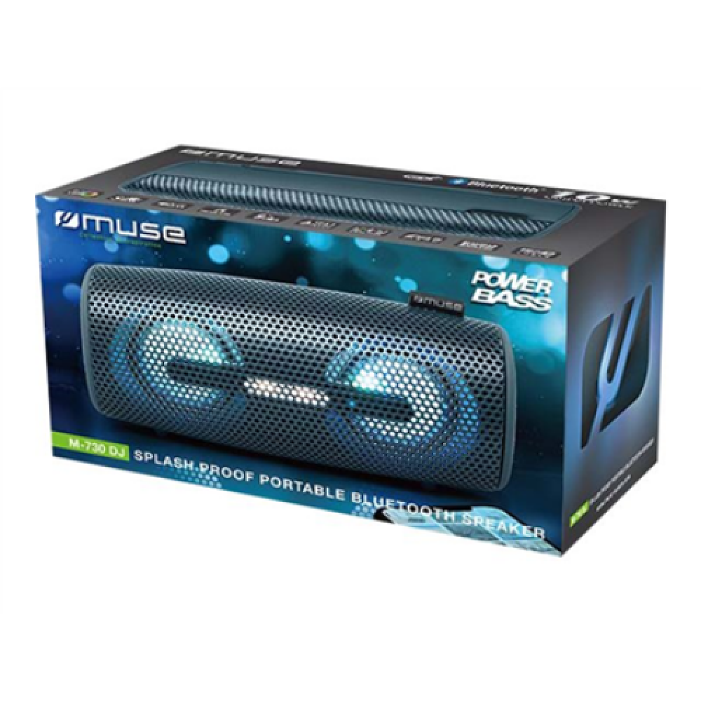 Muse M-730 DJ Speaker, Wiresless, Bluetooth, Black , Muse , M-730 DJ , 2x5W W , Bluetooth , Blue , NFC features , Portable , Wireless connection