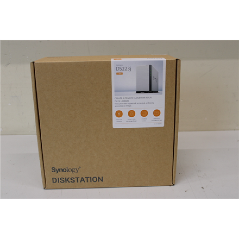 SALE OUT. Synology , Tower NAS , DS223j , up to 2 HDD/SSD , Realtek , RTD1619B , Processor frequency 1.7 GHz , 1 GB , DDR4 , DEMO