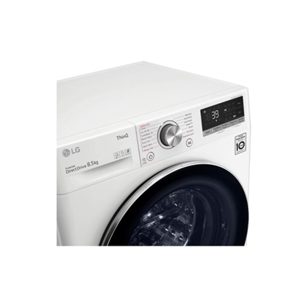 LG Washing machine , F2WV7S8S2E , Energy efficiency class A , Front loading , Washing capacity 8.5 kg , 1200 RPM , Depth 47.5 cm , Width 60 cm , Display , LED , Steam function , Direct drive , Wi-Fi , White